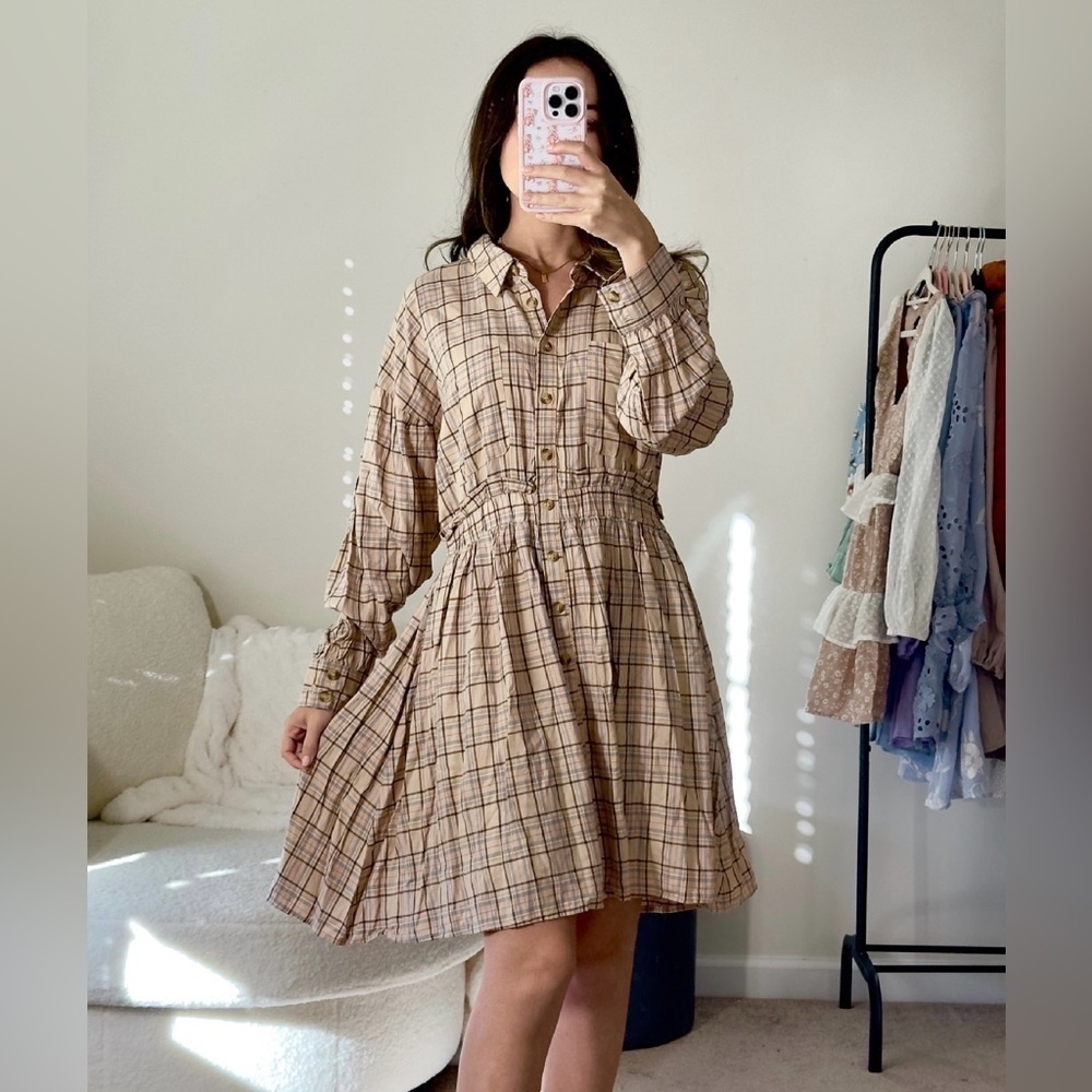 blupepper plaid mini dress in small - Picture 2 of 3